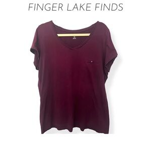 Eddie Bauer Deep Burgundy Short Sleeve Tee, XXL